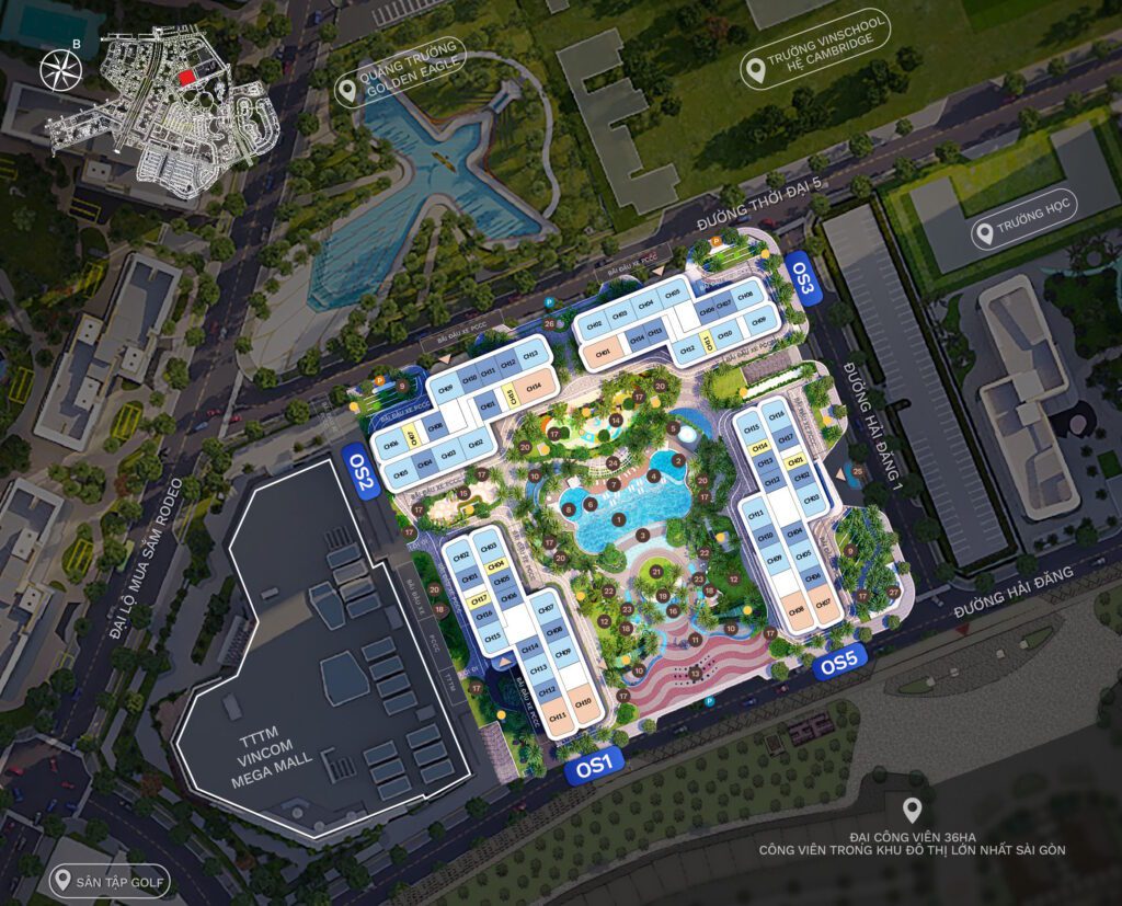 Tổng mặt bằng The Opus One - Vinhomes Grand Park