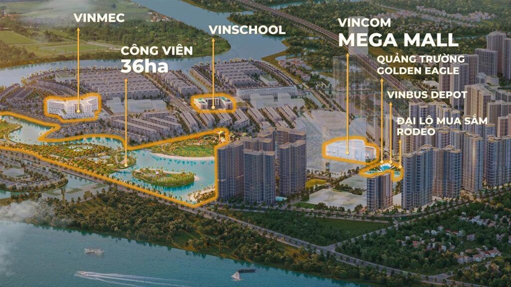 Vinschool nằm trong "tứ trụ kim cương" Vinhomes Grand Park